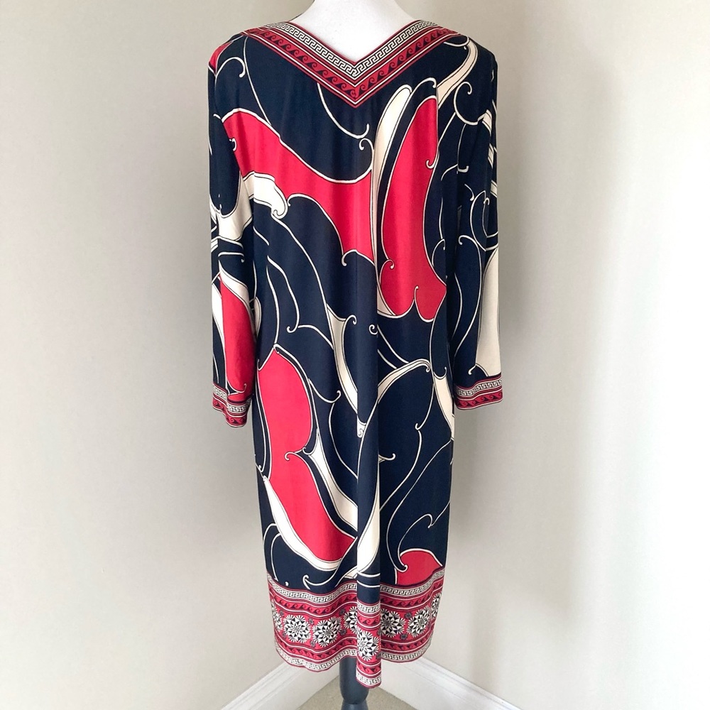Chico’s V Neck Brody Border Dress Size M - Picture 10 of 11